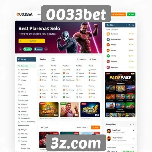 Interface do usuário do site 0033bet em foco